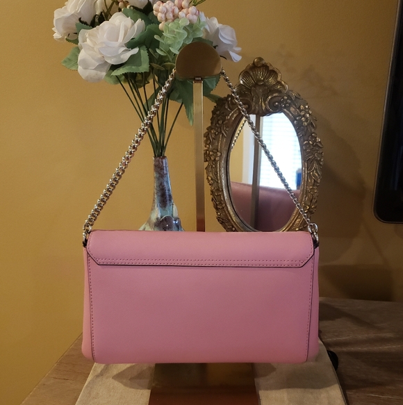 Kate Spade Pink Shoulder Bag w/ Silver Chain Strap - Picture 2 of 9